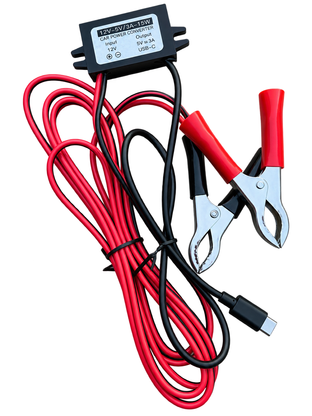 USB-C akutoite muundur koos krokodillklambritega, teine vaade